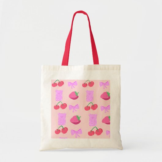 Kersen Pop Tote Tas (Voorkant)