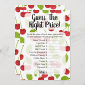 Kersen Raad de Prijs Bruidsborrel Spel Kersen Kaart (Voorkant / Achterkant)