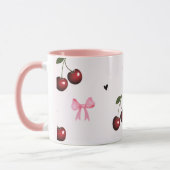 Kersen & Roze Strikken Patroon - Coquette Esthetie Mok (Links)