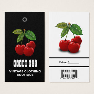 Kersen Vintage met Barcode Kleding Prijskaartjes Visitekaartje