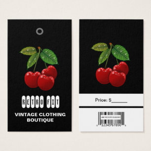 Kersen Vintage met Barcode Kleding Prijskaartjes Visitekaartje