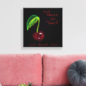 Kersen voor dessertafdrukken canvas afdruk (Insitu (Woonkamer))