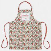 kersenbessen Patroon Modern rood Schort (Voorkant)