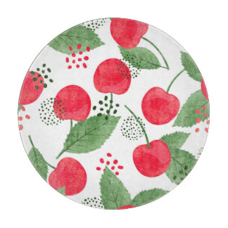 Kersenbessen , Waterverf naadloos. Snijplank