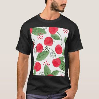 Kersenbessen , Waterverf naadloos. T-shirt