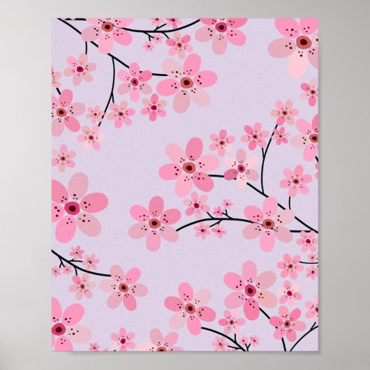Kersenbloesem 06 Lavendel Poster (Voorkant)