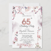 Kersenbloesem 65ste verjaardag kaart (Voorkant)