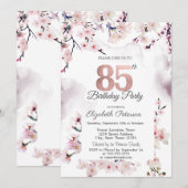 Kersenbloesem 85ste verjaardag kaart (Voorkant / Achterkant)