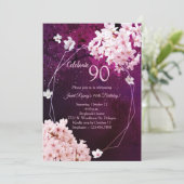 Kersenbloesem 90ste verjaardag kaart (Staand voorkant)