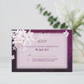 Kersenbloesem avond bruiloft RSVP Kaartje (Staand voorkant)