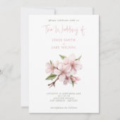 kersenbloesem bloem bruiloft uitnodiging (Voorkant)
