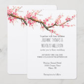 Kersenbloesem Bloemen Bruiloft Kaart (Voorkant / Achterkant)