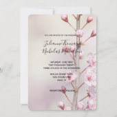 Kersenbloesem Bloemen Bruiloft Uitnodigingen (Voorkant)