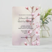 Kersenbloesem Bloemen Bruiloft Uitnodigingen (Staand voorkant)