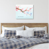 Kersenbloesem Bloemen en Vogels Canvas Afdruk (Insitu (Slaapkamer))