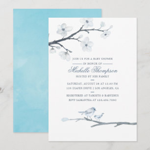 Kersenbloesem Bloemige Baby Shower Uitnodiging
