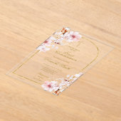 Kersenbloesem Bloesem Doop Acryl Uitnodigingen (Laagn)