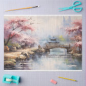 Kersenbloesem bomen Japanse Tuin Decoupage Tissuepapier (Craft)