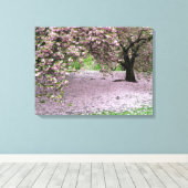 Kersenbloesem boom Drie paneel verpakt canvas (Insitu (Houten vloer))