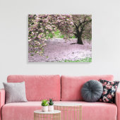 Kersenbloesem boom Drie paneel verpakt canvas (Insitu (Woonkamer))