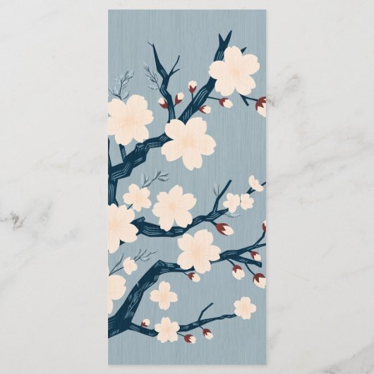 Kersenbloesem bruiloft menu (Achterkant)