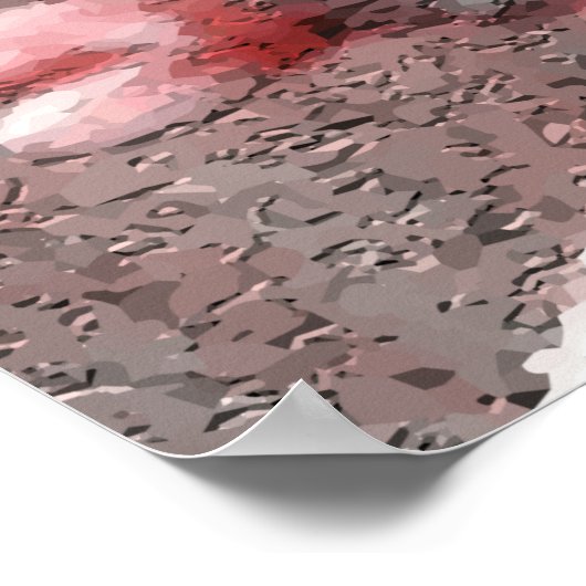 kersenbloesem - bruiloft rood en witte elegantsaku poster (Hoek)