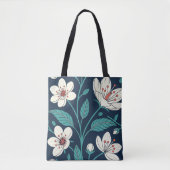 kersenbloesem Canvas tas – Elegant Naadloos (Voorkant)