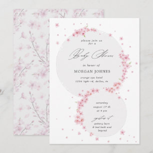 Kersenbloesem elegante baby shower uitnodiging