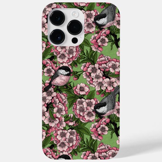 Kersenbloesem en kikkervisjes op groen Case-Mate iPhone case (Achterkant)