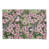 Kersenbloesem en kikkervisjes op groen kussensloop (Voorkant)