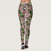 Kersenbloesem en kikkervisjes op groen leggings (Achterkant)