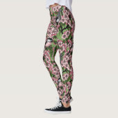 Kersenbloesem en kikkervisjes op groen leggings (Links)