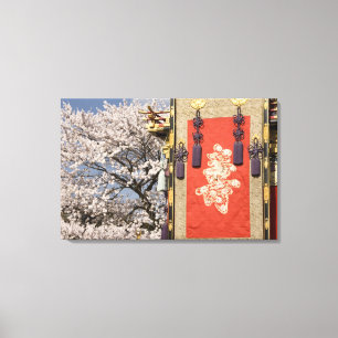Kersenbloesem en zijdebanden canvas afdruk