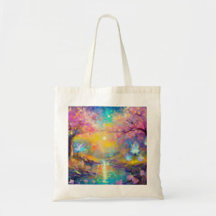 Kersenbloesem Fantasie Zonsopgang Stream Tote Bag