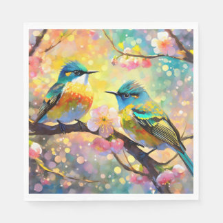 Kersenbloesem Fantasie Zonsopgang Zangvogels Servet