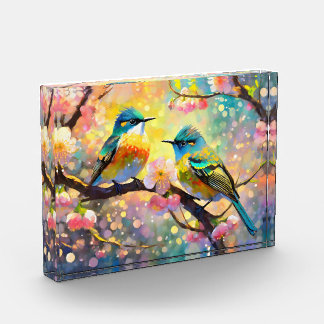 Kersenbloesem Fantasy Zonsopgang Zangvogels Fotoblokken