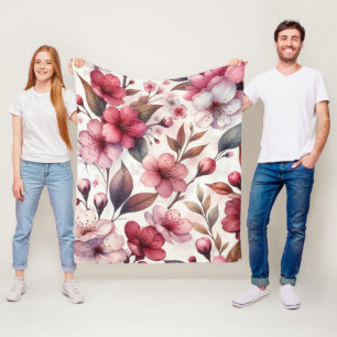 Kersenbloesem Fleece Deken