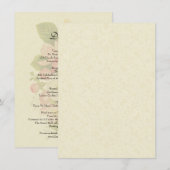  Kersenbloesem Floral Ecru Trouwgegevens Kaart (Voorkant / Achterkant)