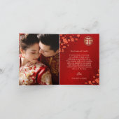 Kersenbloesem foto Chinese bruiloft dank u Bedankkaart (Binnen)