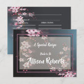 Kersenbloesem Geometrische Bruiloft Recept Briefkaart (Voorkant / Achterkant)