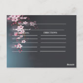 Kersenbloesem Geometrische Bruiloft Recept Briefkaart (Achterkant)