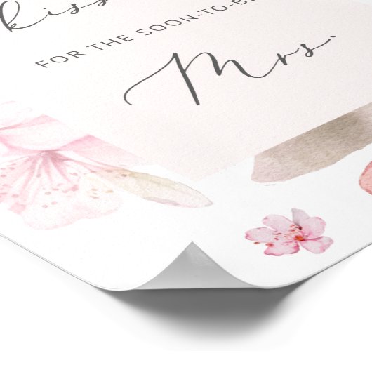 Kersenbloesem hoeveel kusjes bruidsfeest spel poster (Hoek)