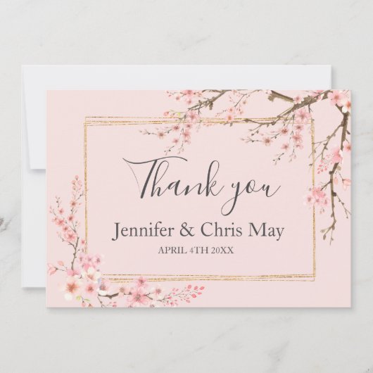 Kersenbloesem Huwelijk Bedankt (Voorkant)