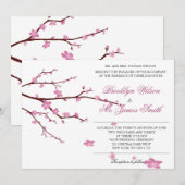 Kersenbloesem Huwelijksuitnodiging Kaart (Voorkant / Achterkant)