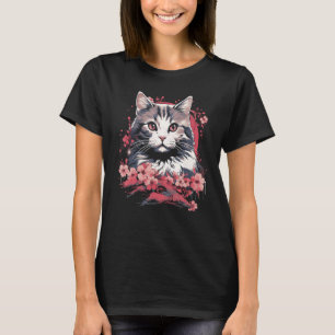 Kersenbloesem Kat Japanse Kunst Kattenliefhebber O T-shirt