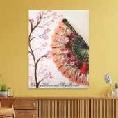 Kersenbloesem kunst canvas afdruk (Insitu (Woonkamer))