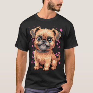 Kersenbloesem Maan - Huisdier Hondenras Brussel T-shirt