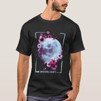 Kersenbloesem maanlicht Japanse Schilderij T-shirt