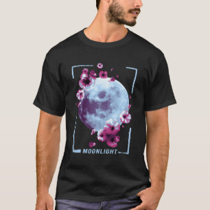Kersenbloesem Moonlight Japans schilderij T-shirt