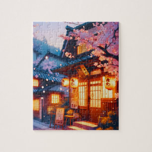 Kersenbloesem Nacht in Oud Japan Legpuzzel